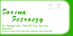 dorina petroczy business card